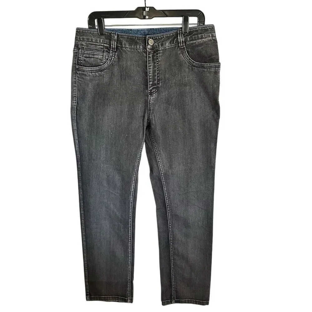 Bestn‎ Men's Slim Fit Black Faded Jeans Size 34 Denim 5-Pocket
